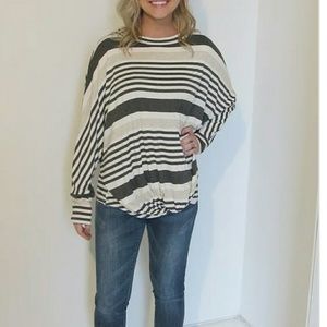 Multi striped jersey top